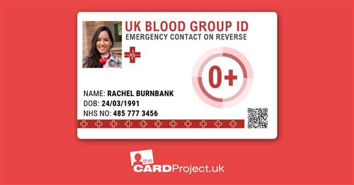 UK Blood Group Photo ID Card Design 2 (FRONT)